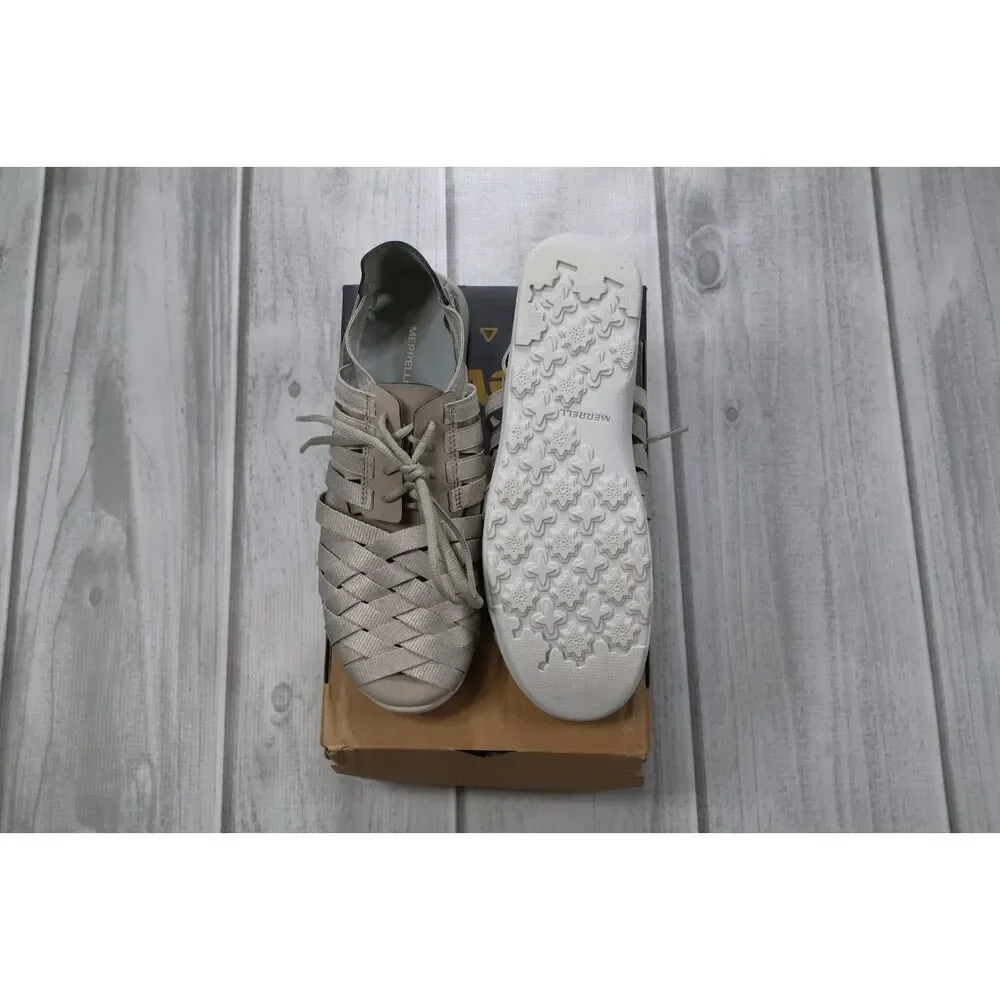 MERRELL Flora Kye Weave Lace Up Sneakers J94846 - Beige - Women's Size 8
